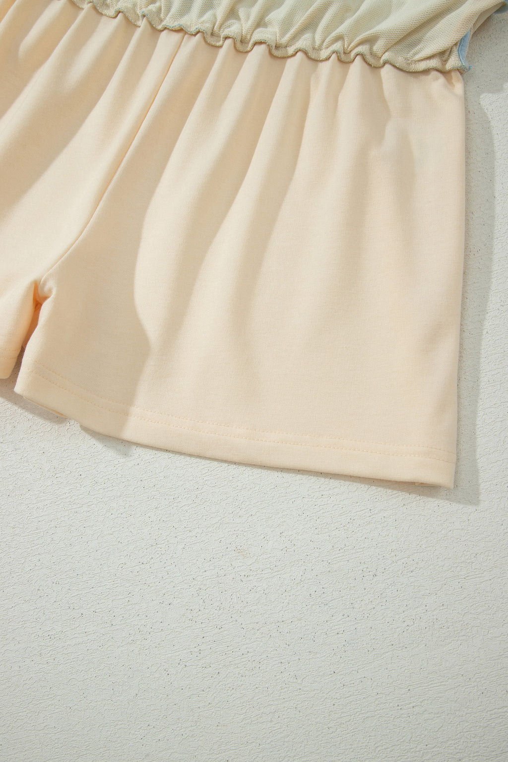 Moonlight Jade Colorblock Edge Drop Shoulder T Shirt and Skort 2Pcs Set