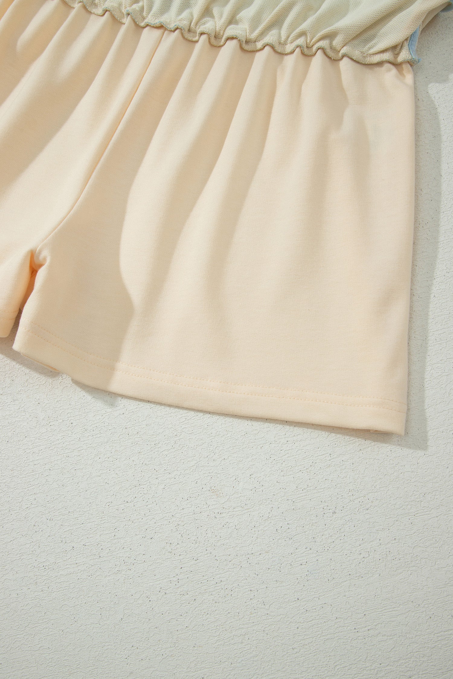 Moonlight Jade Colorblock Edge Drop Shoulder T Shirt and Skort 2Pcs Set