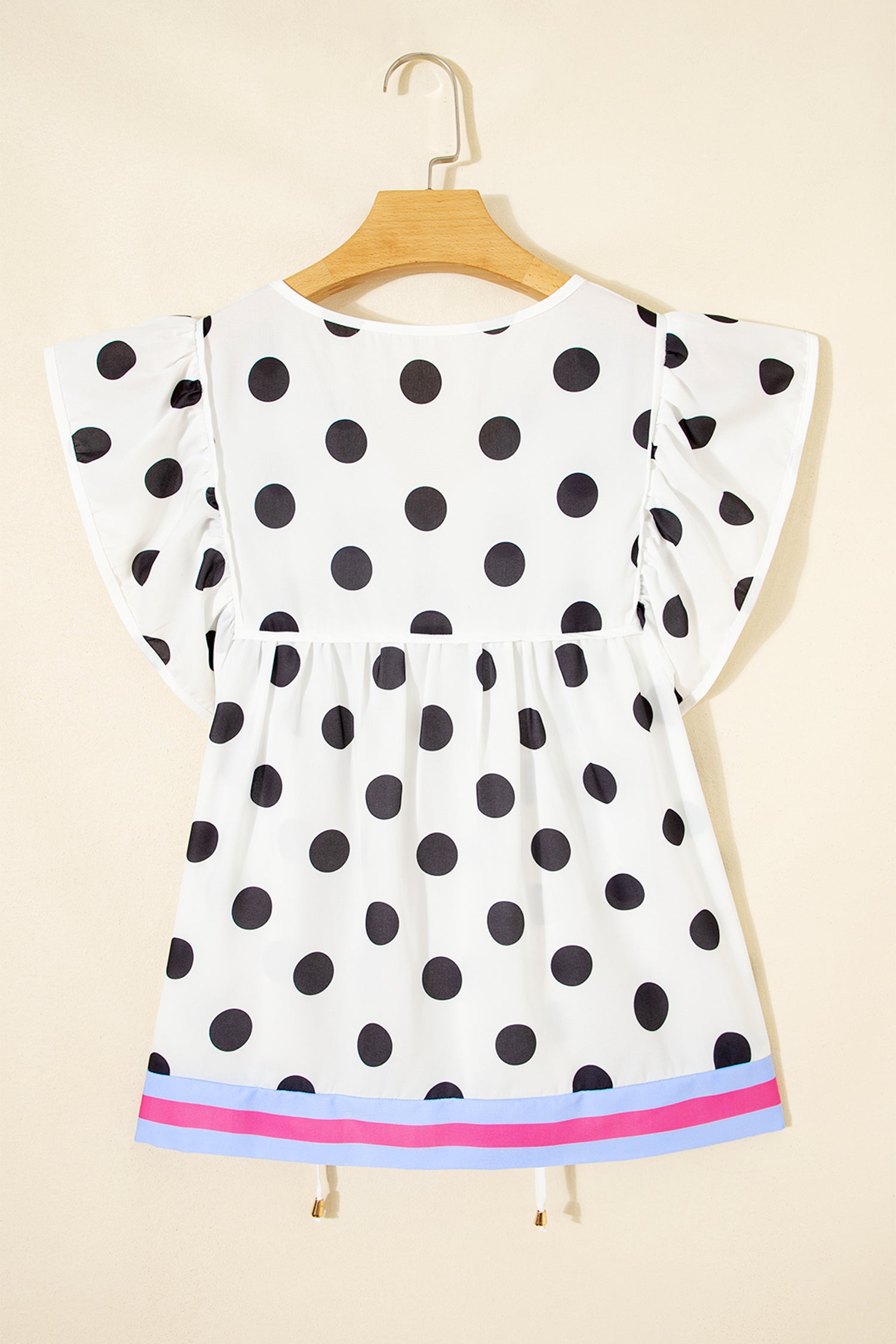 White Polka Dot Babydoll Blouse