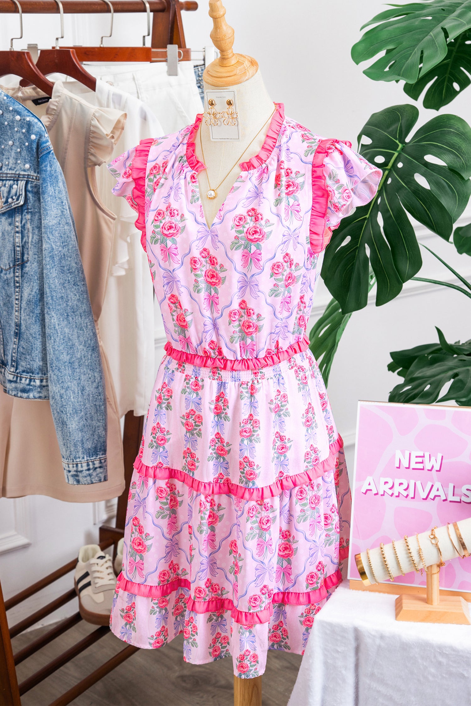 Violet Bloom Ruffle Dress