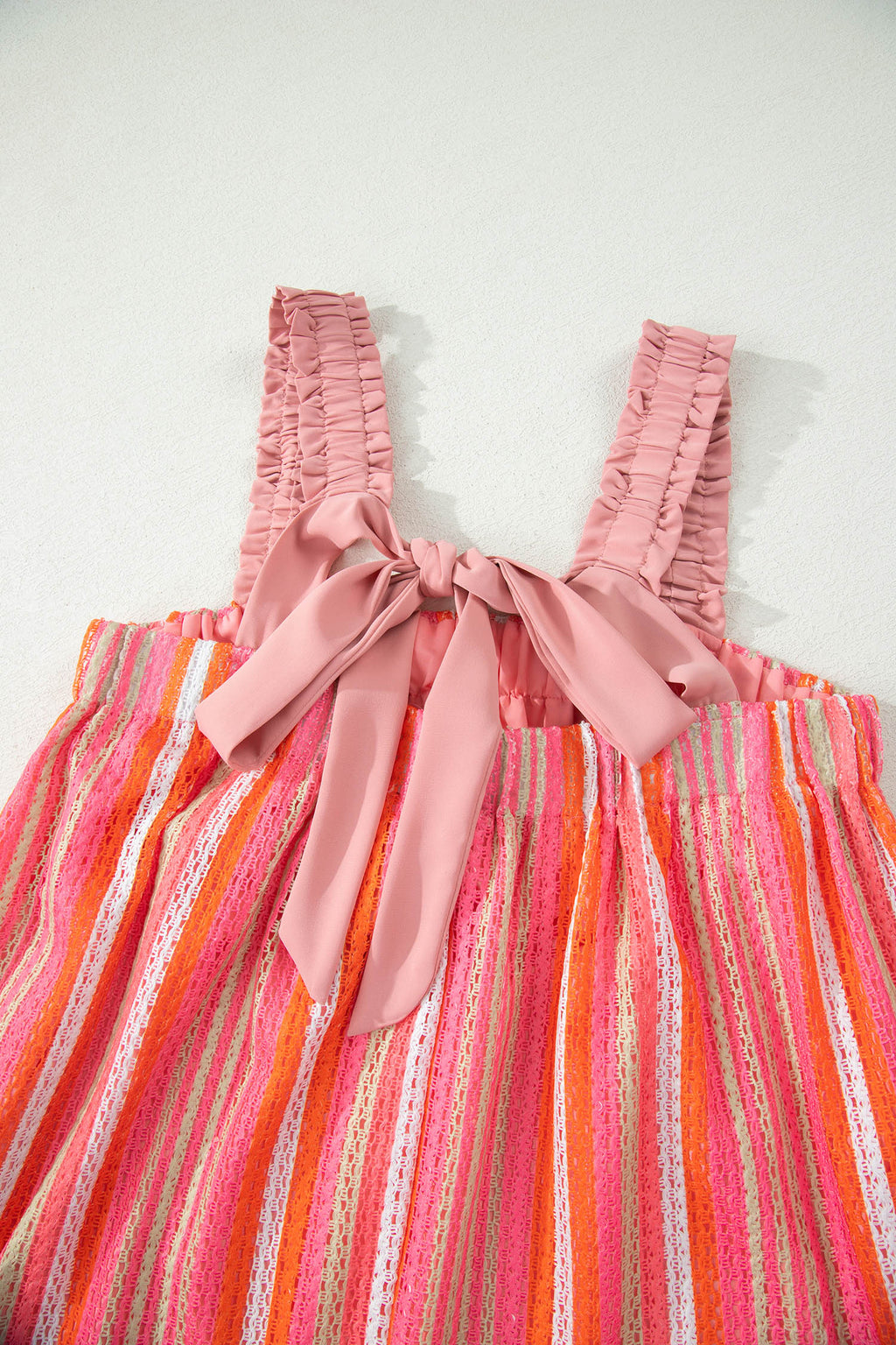Pink Stripe Ruffled Vacation Maxi Dress