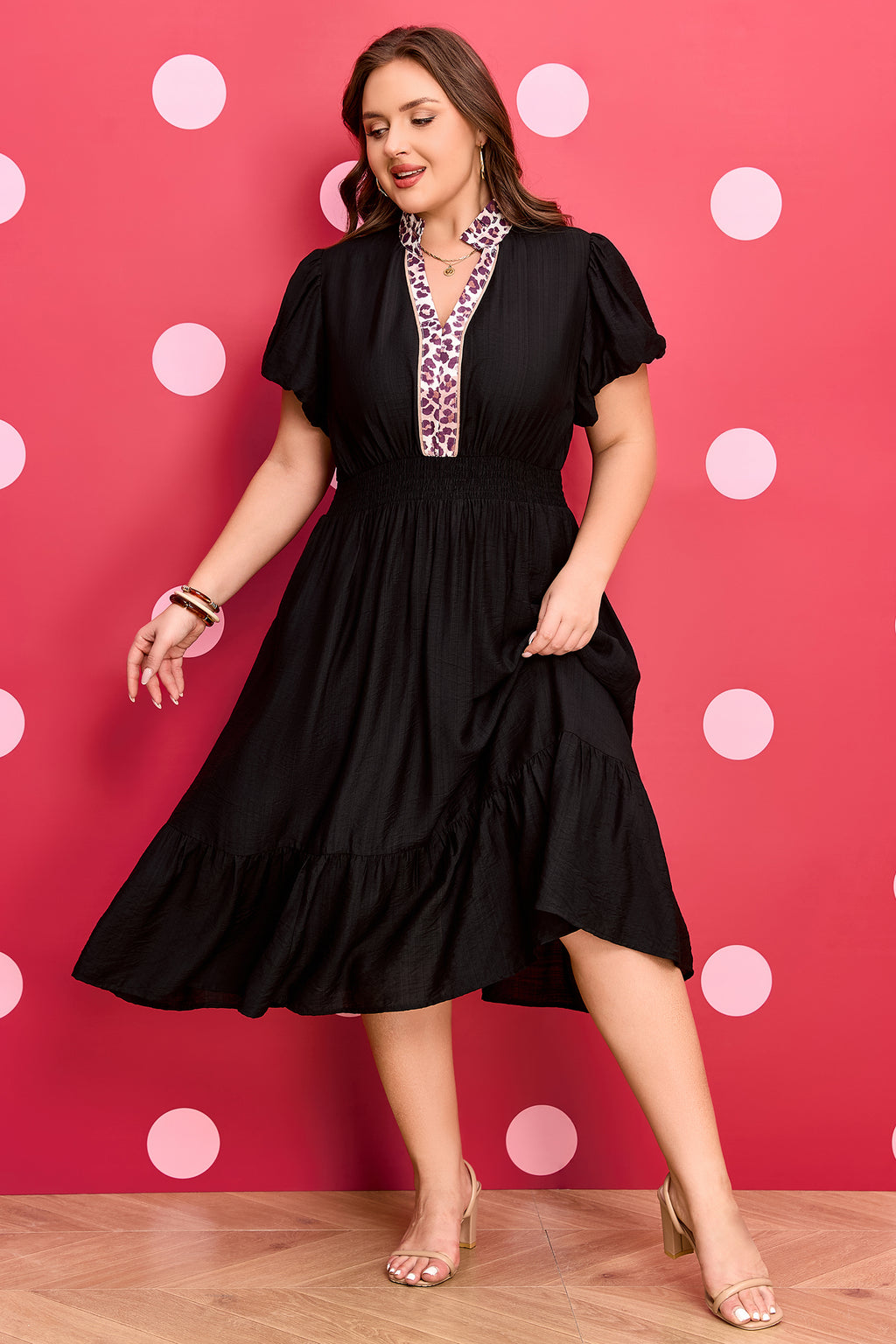Lux Leopard Ruffle Dress