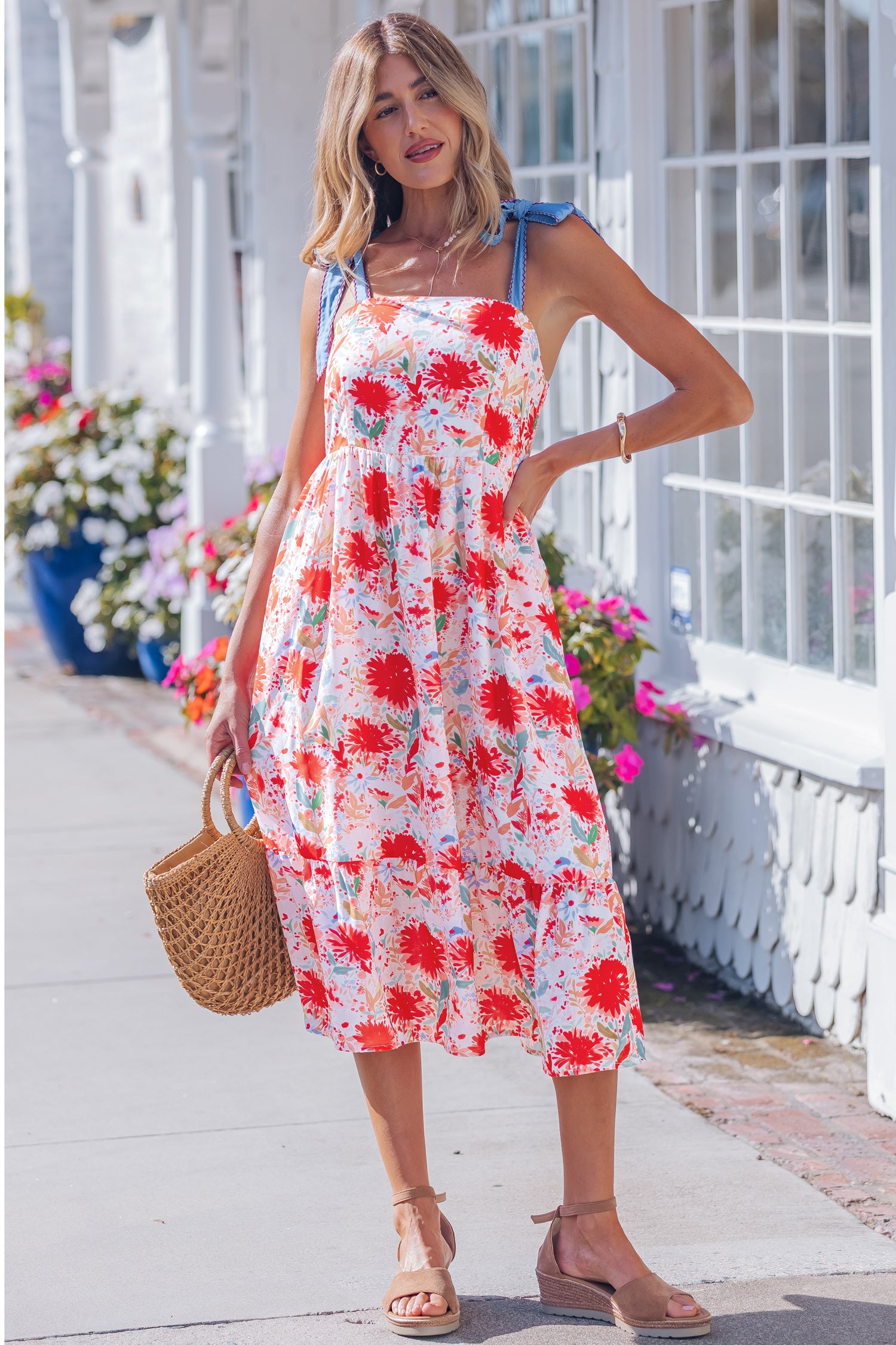 Red Floral Dress