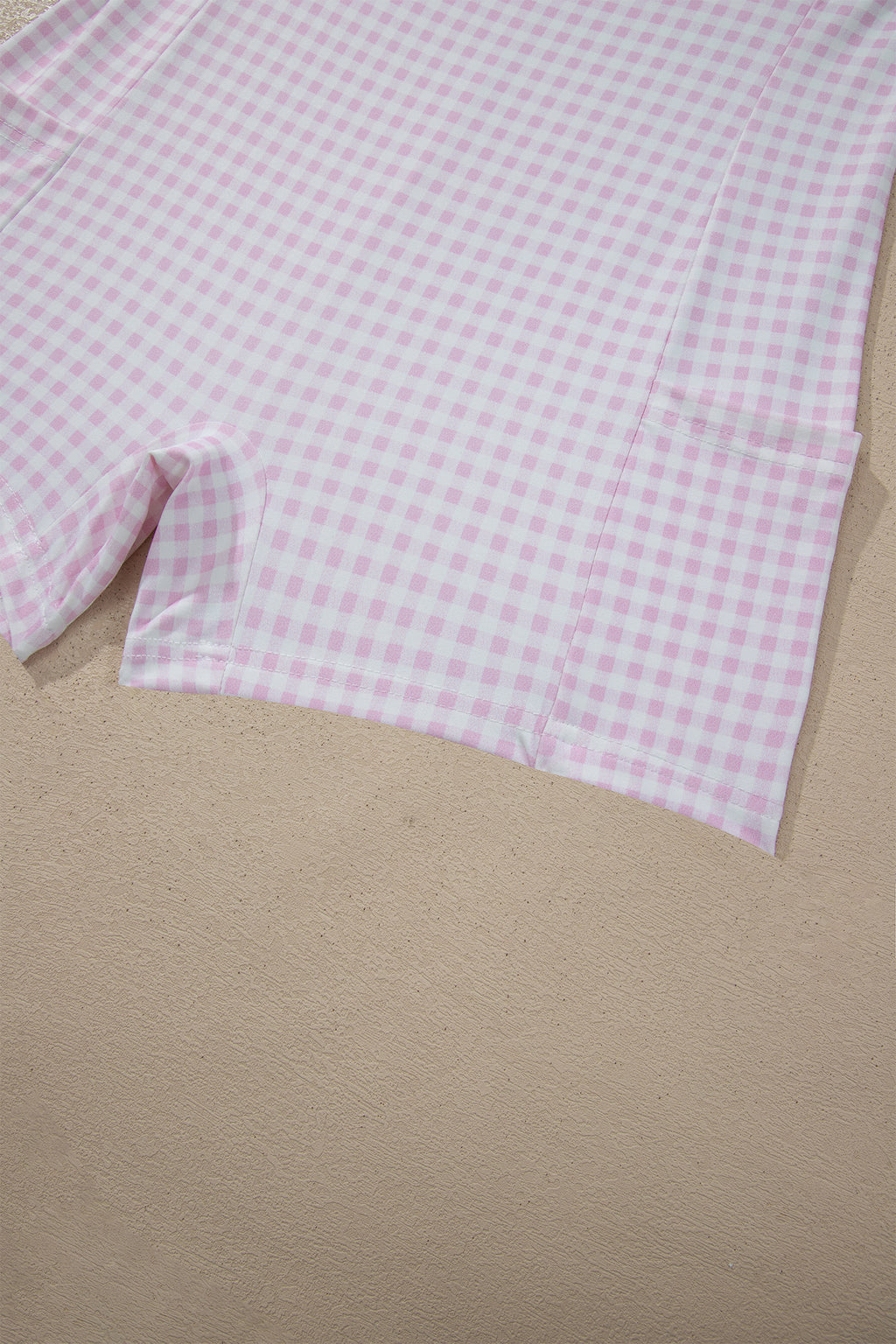 White Faux Two Piece Gingham Contrast Patchwork Loose Mini Dress