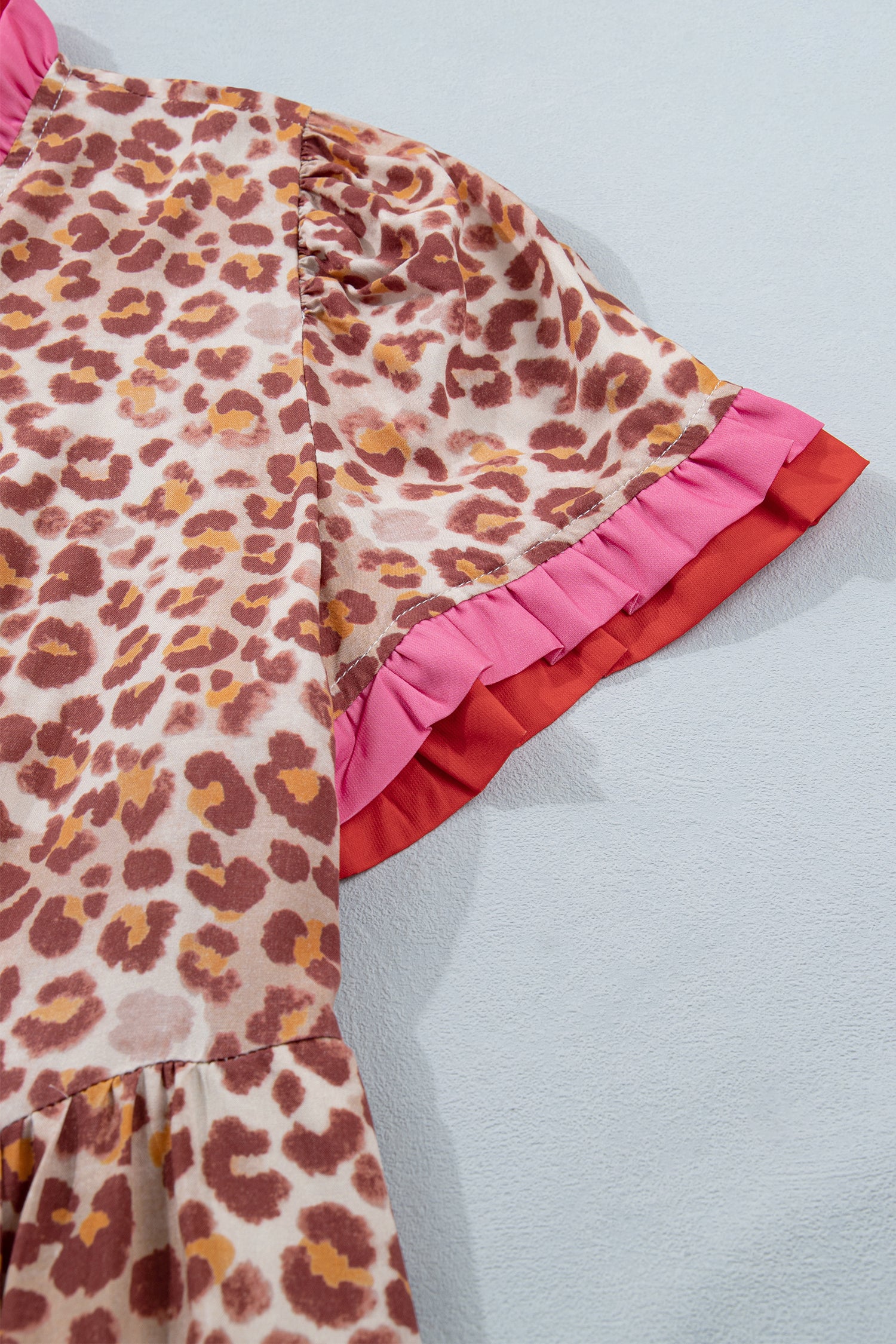 Khaki Leopard Short Dress