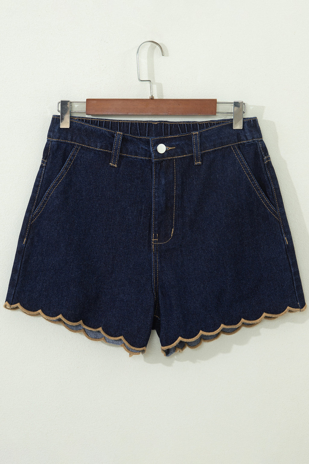 Navy Blue Relaxed Denim Shorts