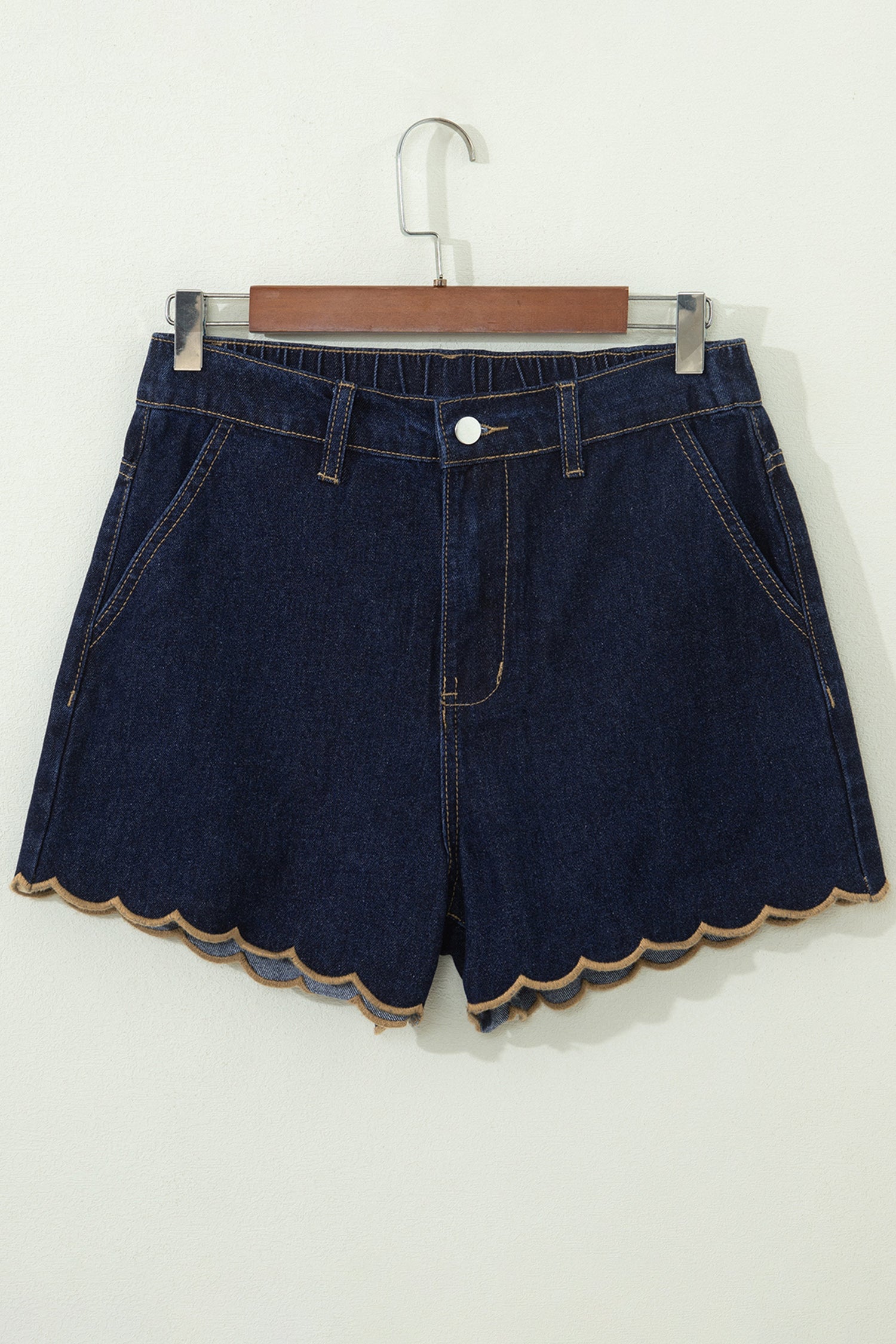 Navy Blue Relaxed Denim Shorts