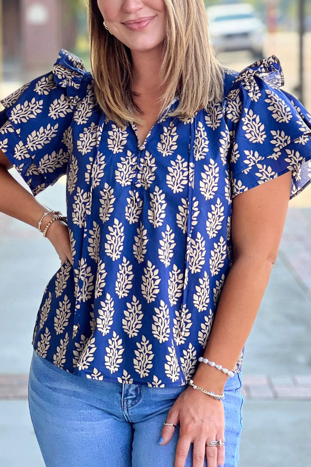 Royal Charm Printed Blouse