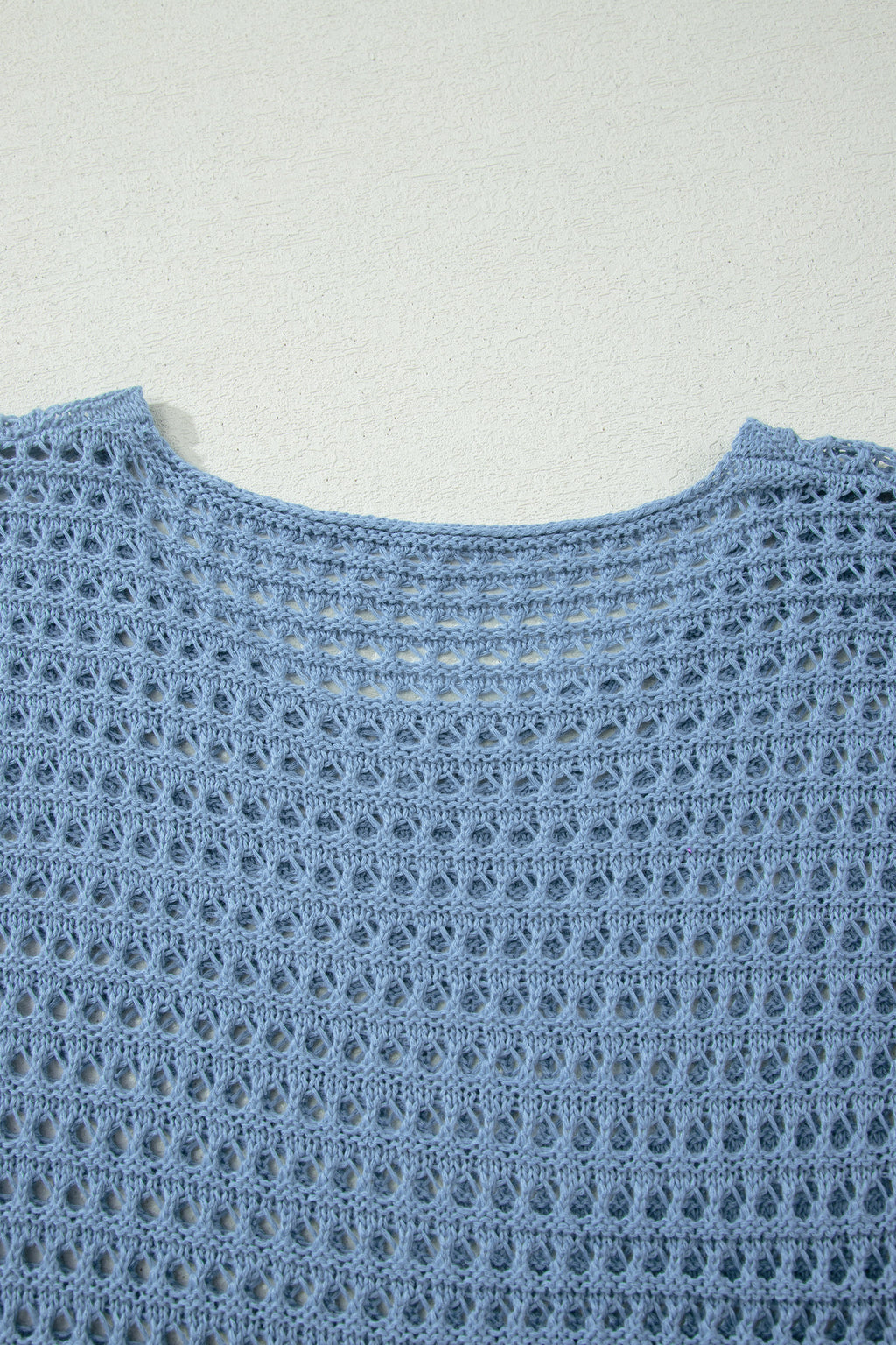Myosotis Long Sleeve Crochet Knit Sweater Round Neck Loose Fit Casual Pullover