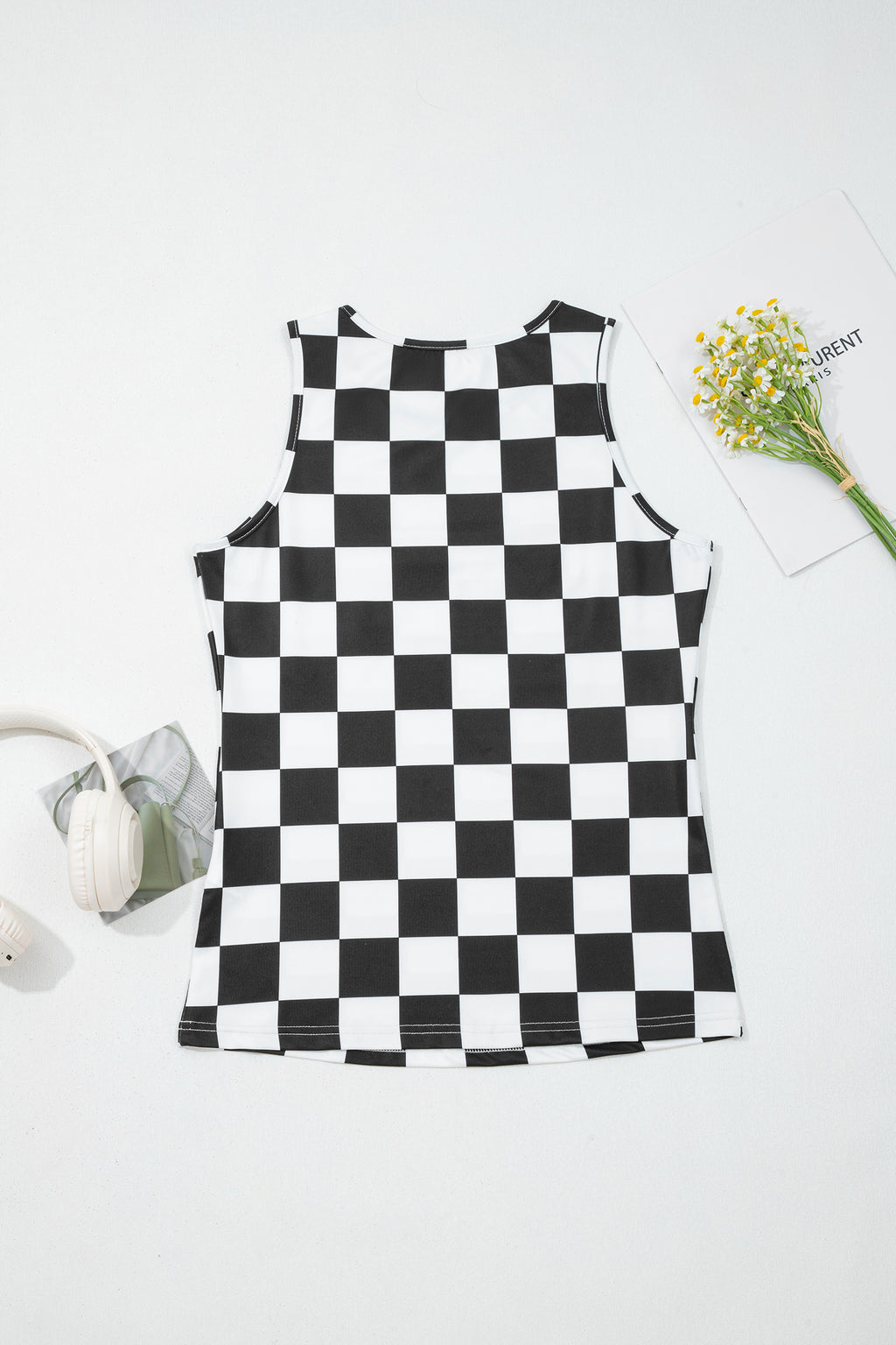 Checkerboard Slim Tank Top