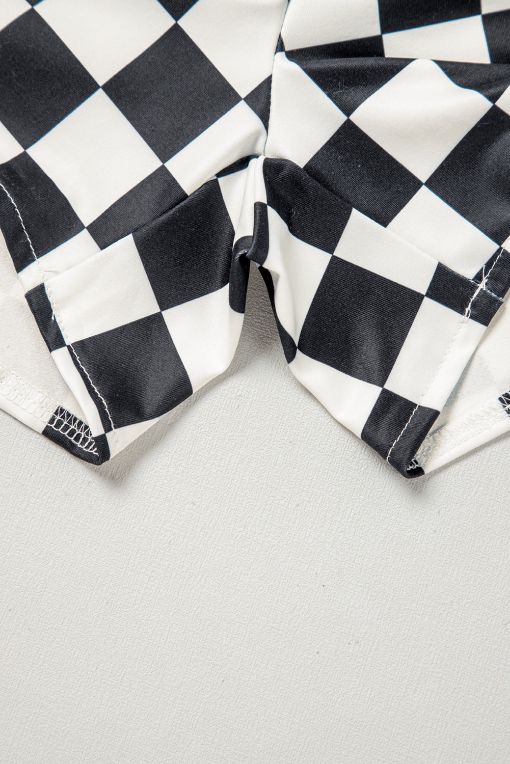 Black Checkered Casual Shorts