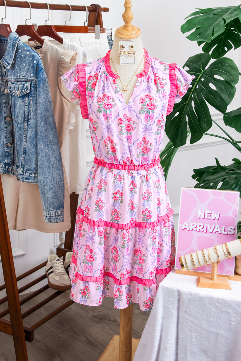 Violet Bloom Ruffle Dress