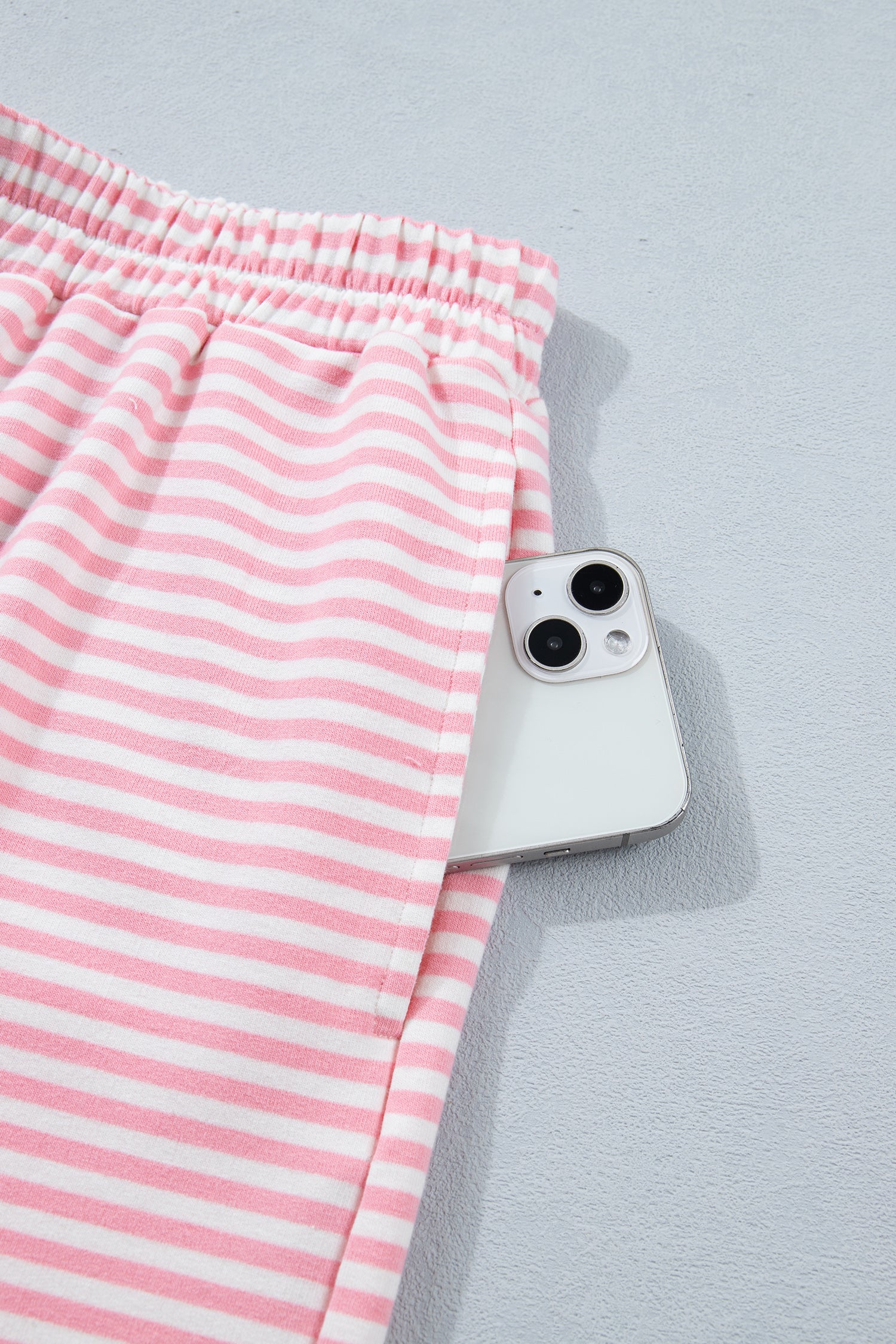 Pink Stripe 2pcs Short Set
