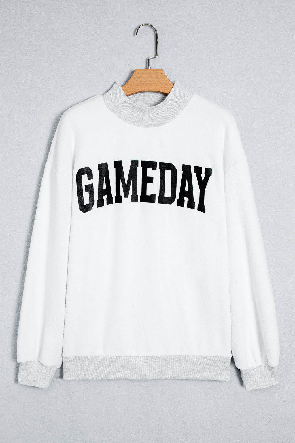 Light Grey High Neck GAMEDAY/ FOOTBALL Double Side Printed Reversible Sweatshirt