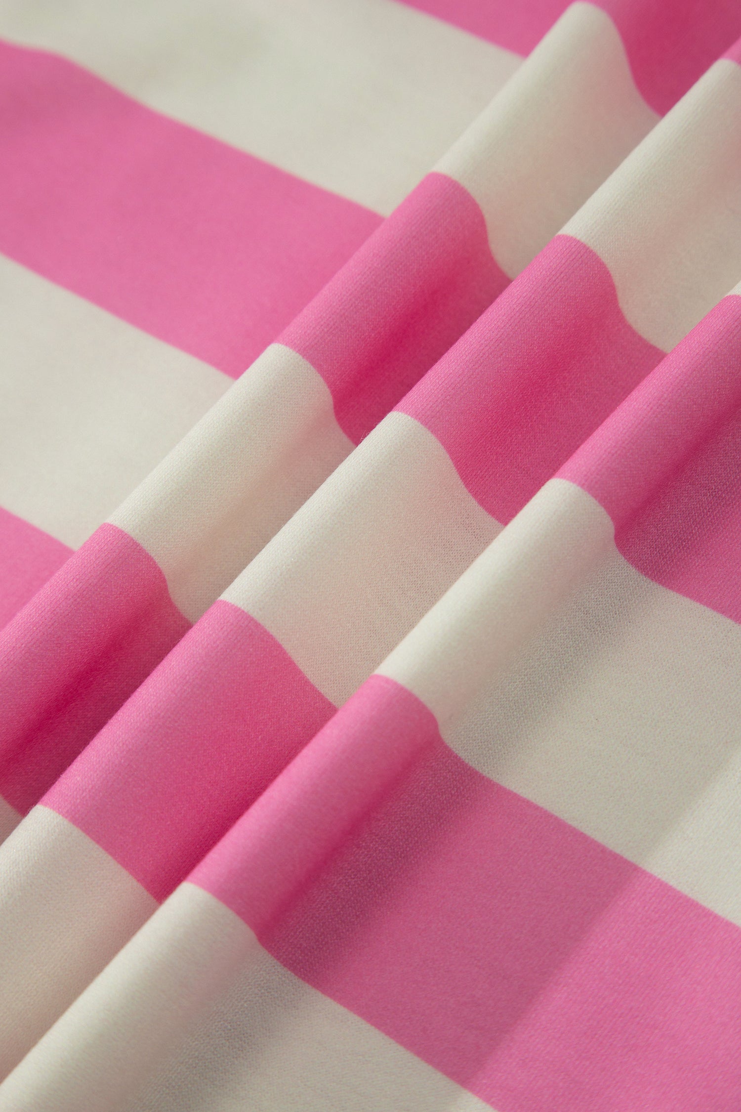 Pink Stripe Exposed Seam Contrast Patchwork Oversized Top