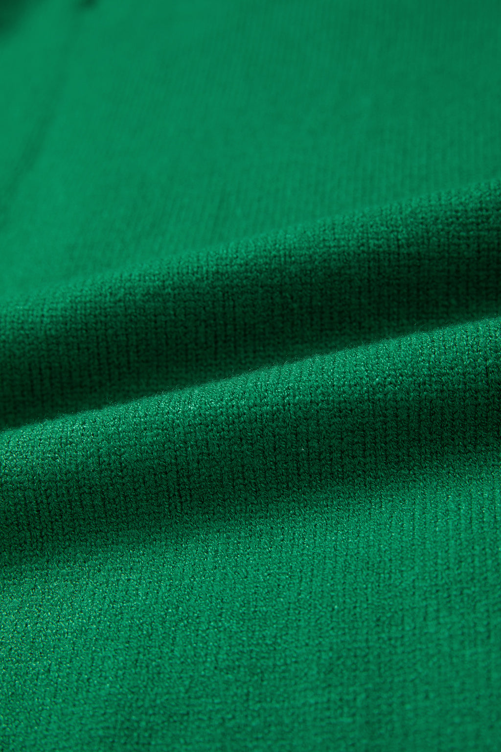 Bright Green Corded Horseshoes Ribbed Trim Mock Neck Short Sleeve Sweater