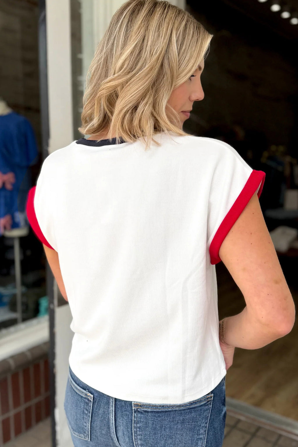 White USA Sequin Shirt