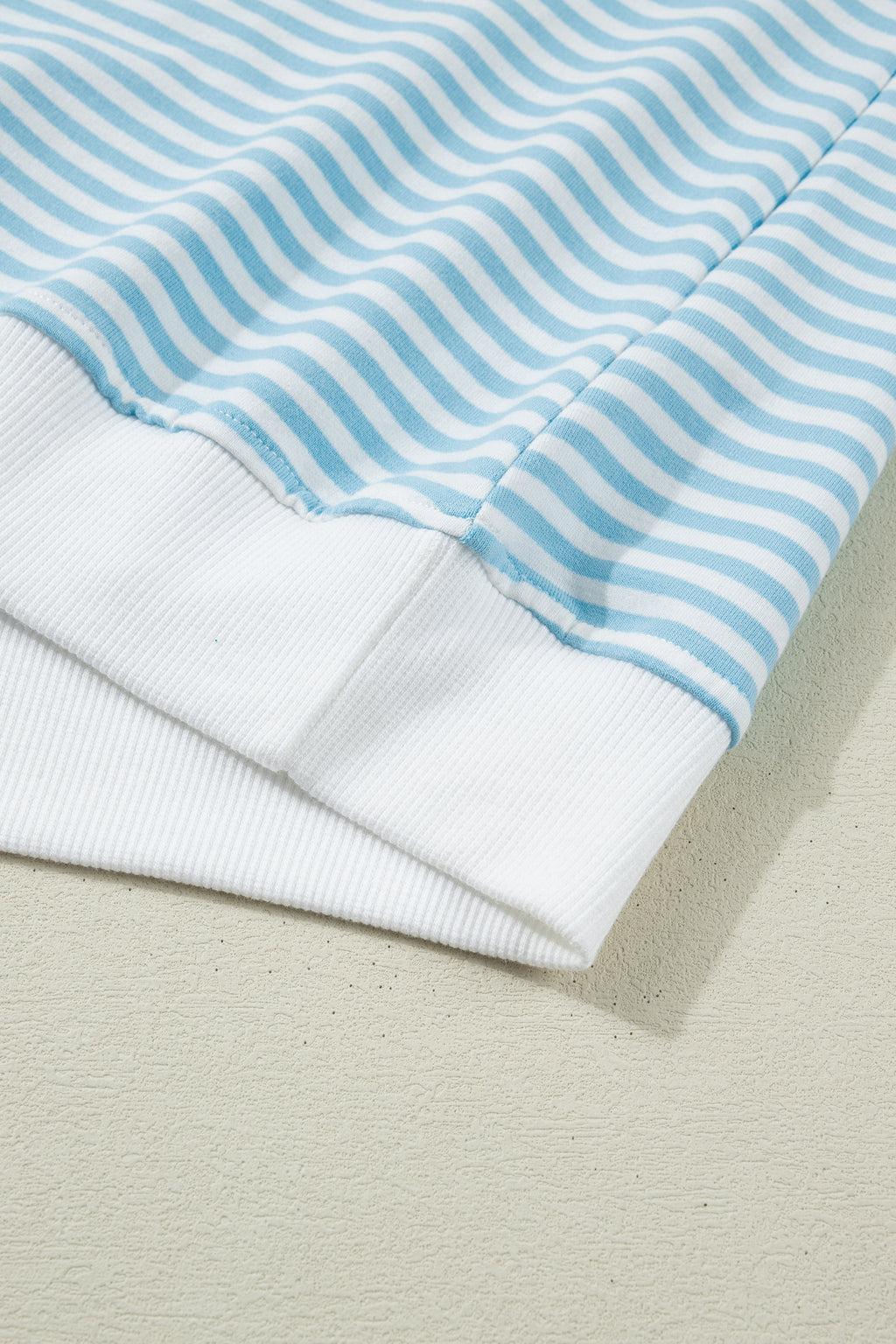 Sky Blue Stripe Casual 2pcs Short Set
