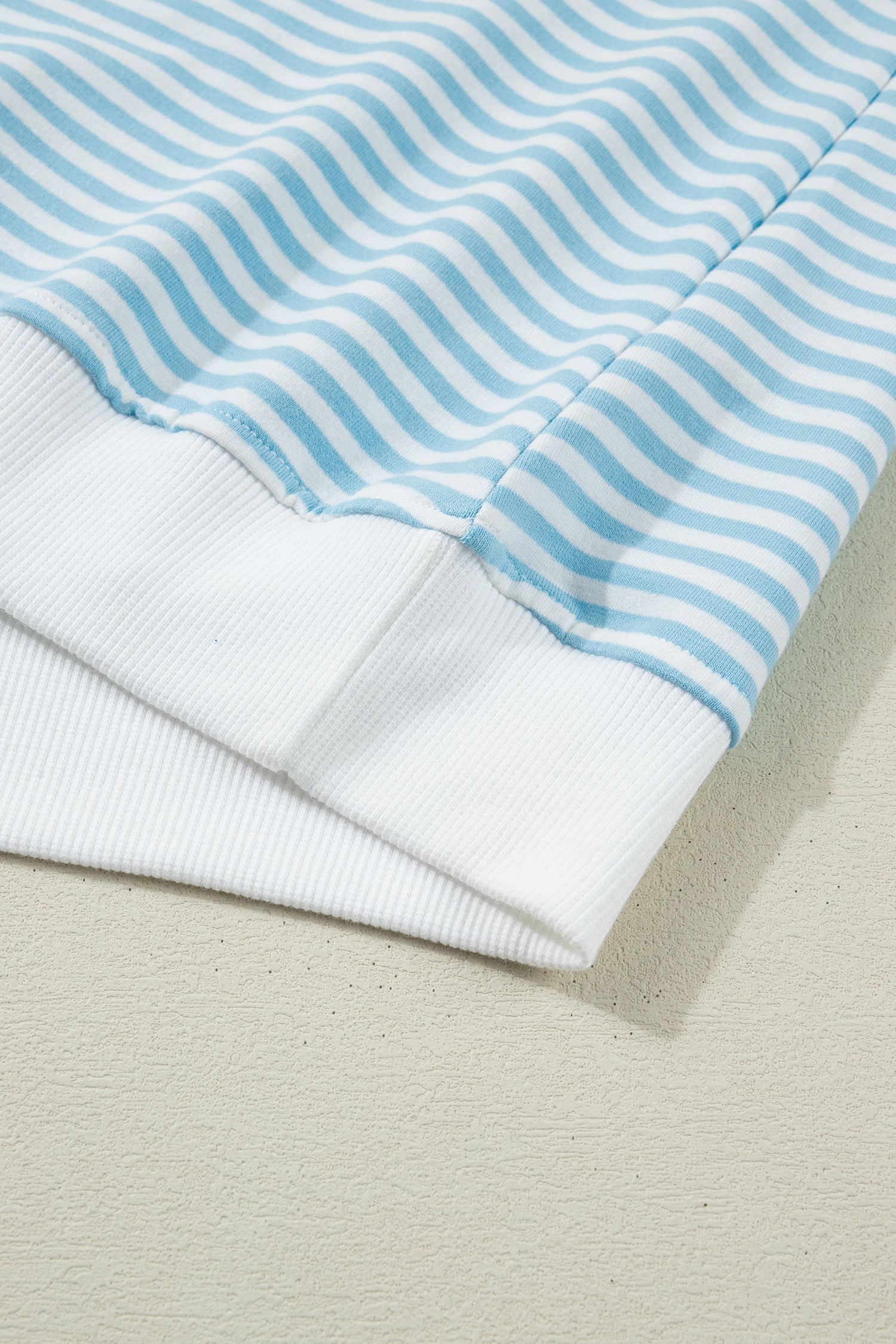 Sky Blue Stripe Casual 2pcs Short Set