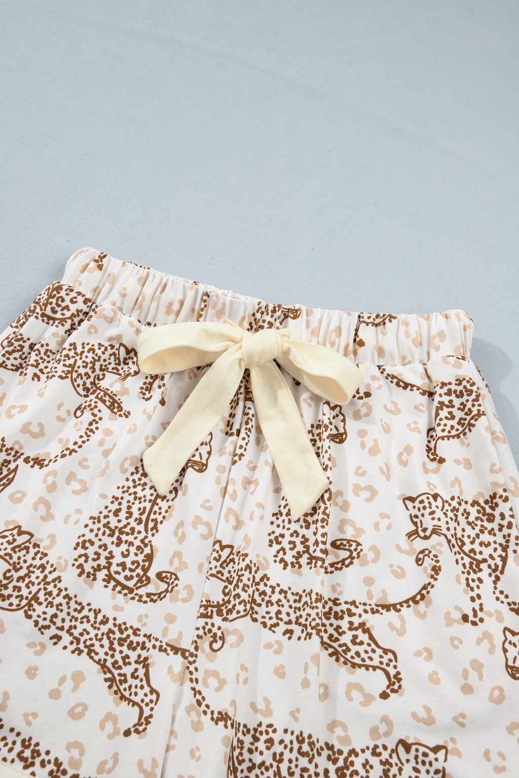 Yellow Leopard Print Colorblock Pocket Placket Long Sleeve Lounge Set