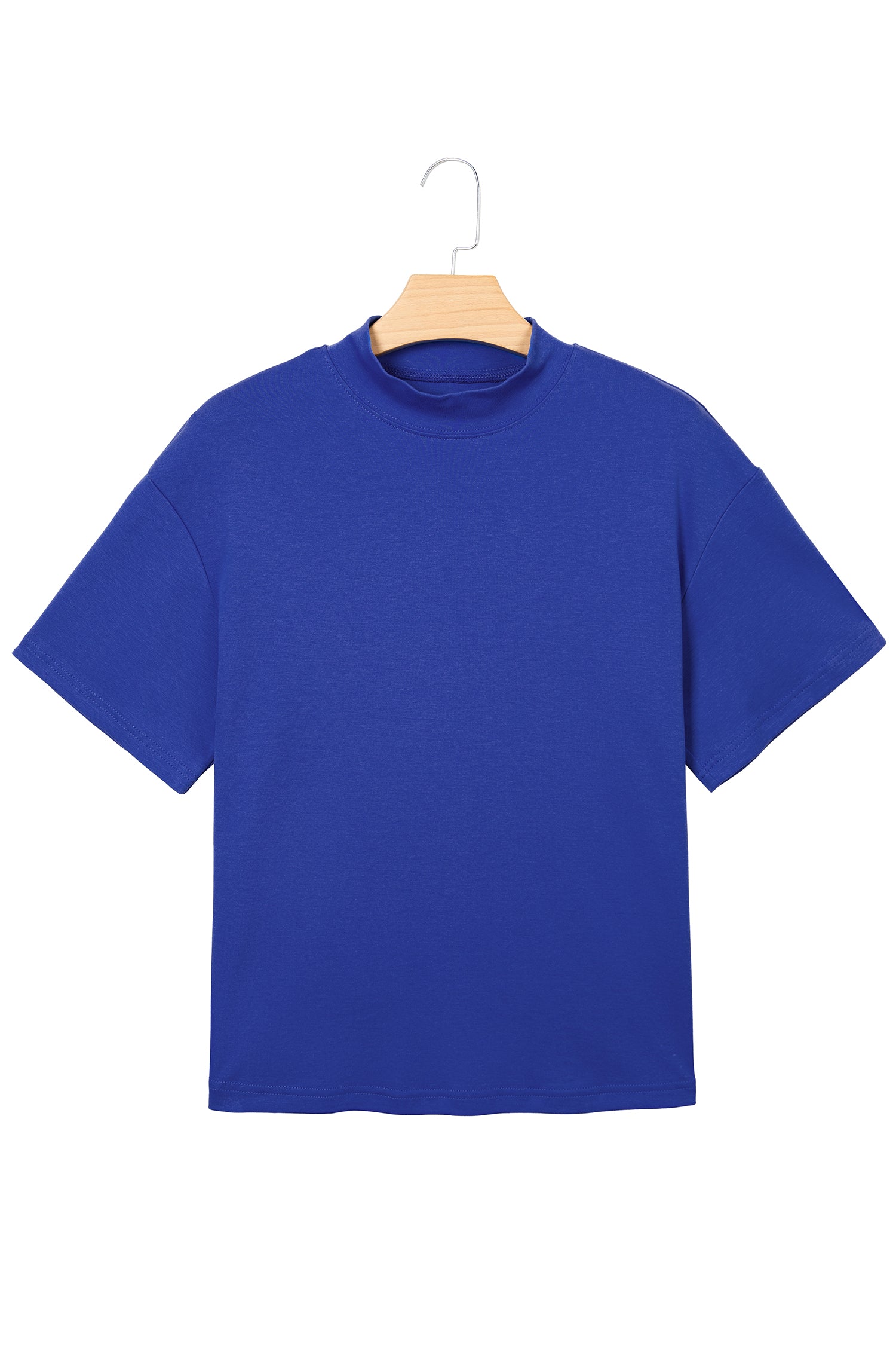 Sachet Pink Solid Color High Neck Oversize Tee