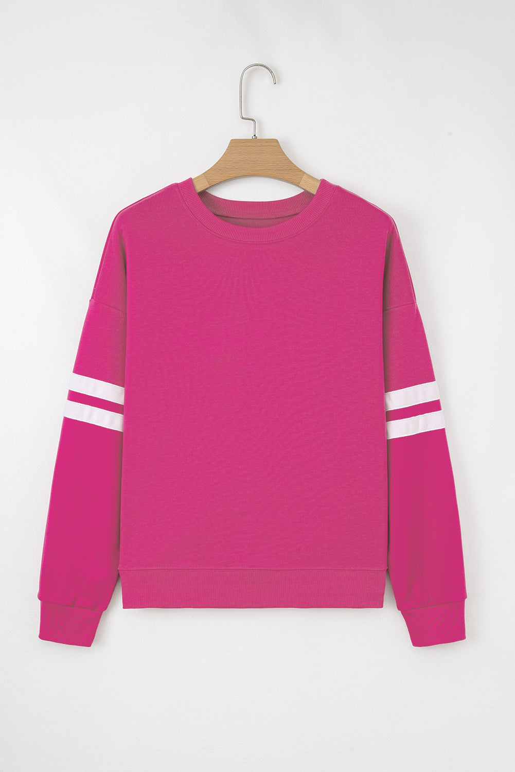 Orange Varsity Striped Detail Drop Shoulder Oversized Sweatshirt
