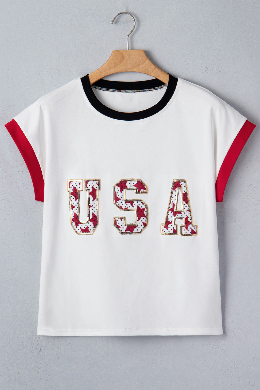 White USA Sequin Shirt