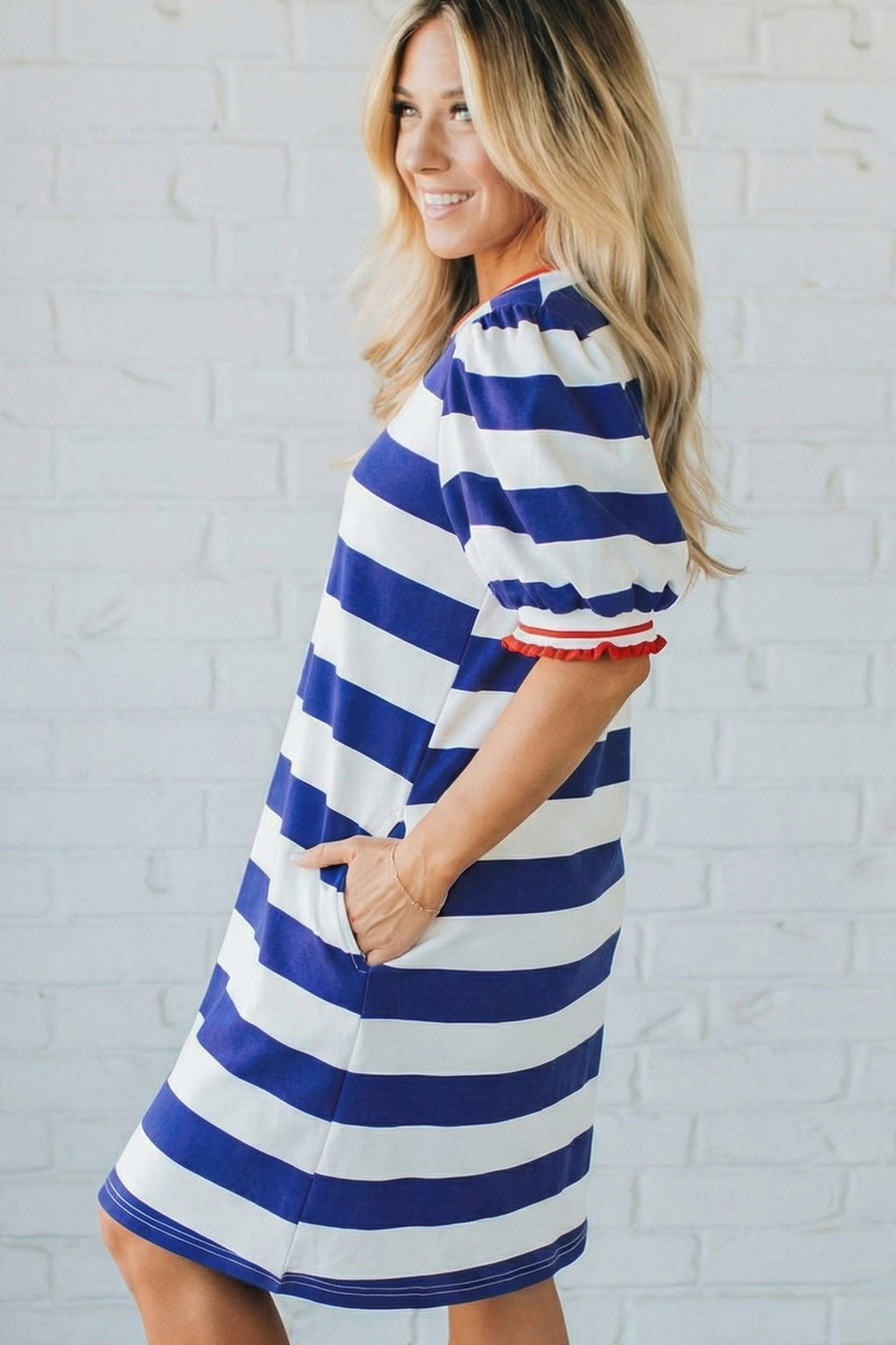 Blue Stripe Mini Dress