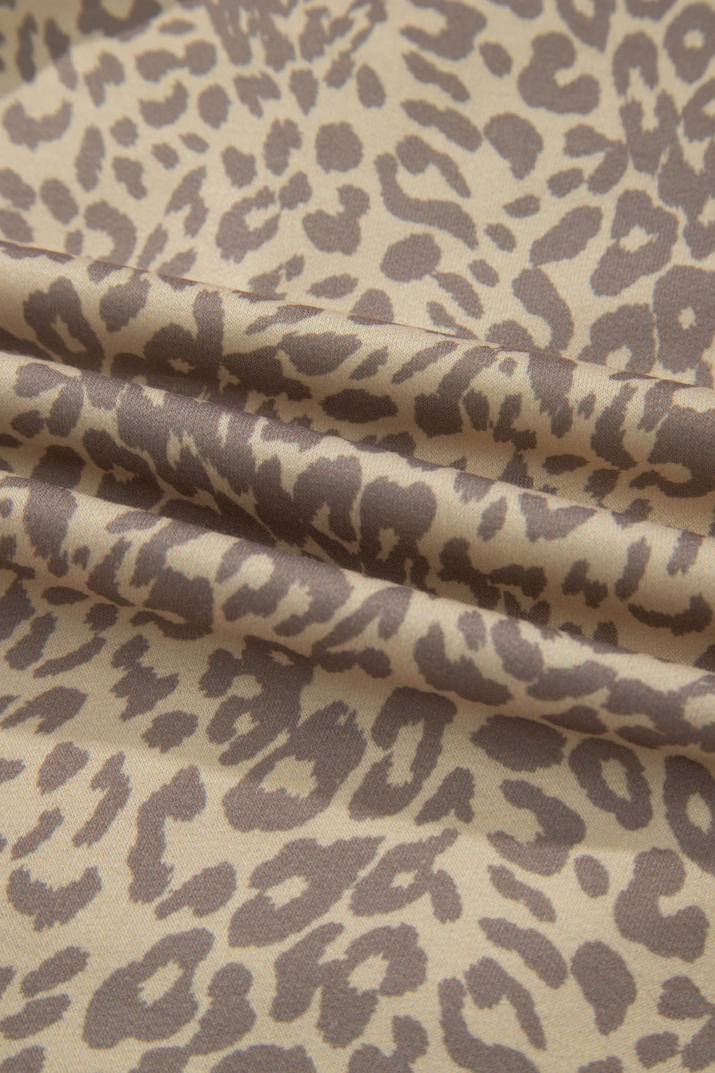 Khaki Leopard Retro Studded Star Patch Loose Tee