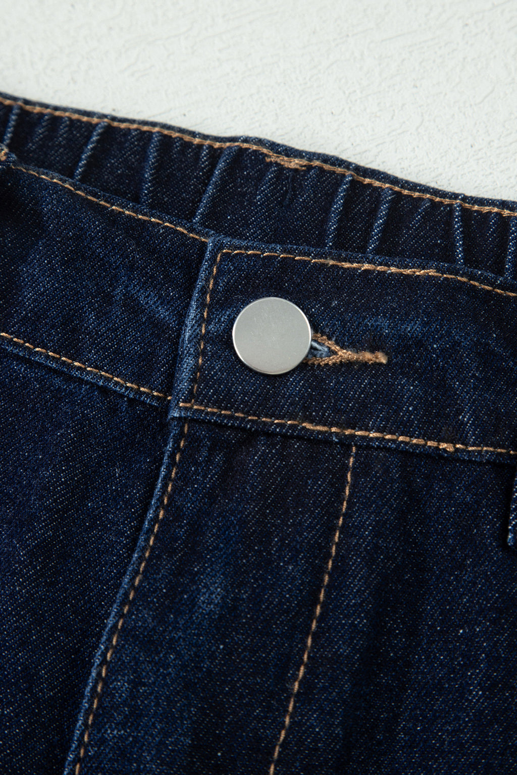 Navy Blue Relaxed Denim Shorts