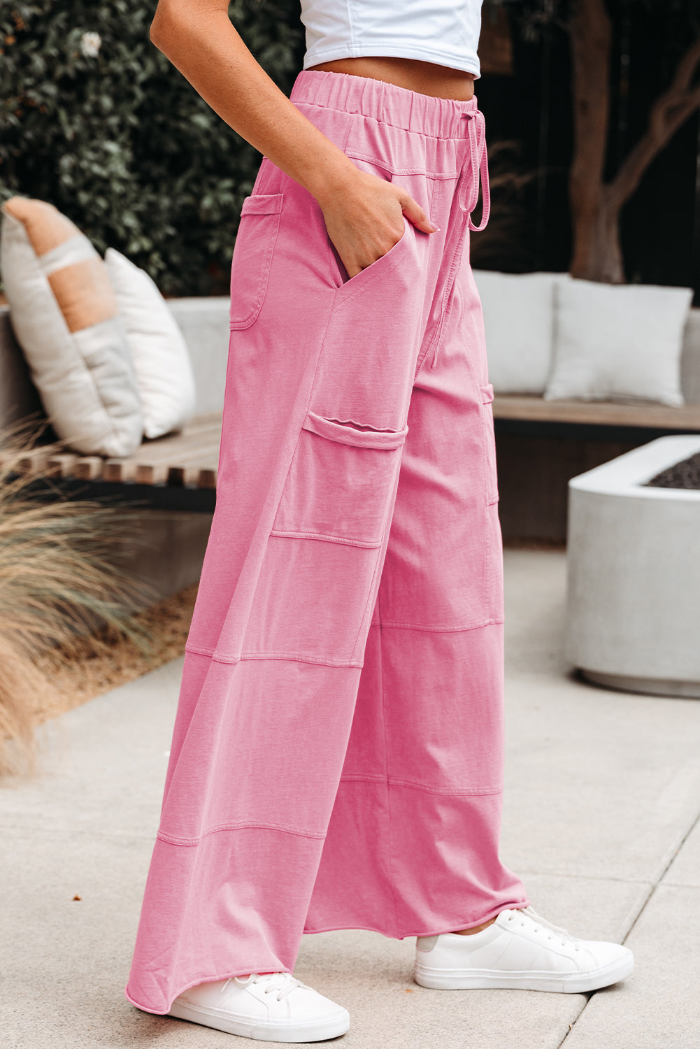 Bonbon Wide Leg Cargo Pants