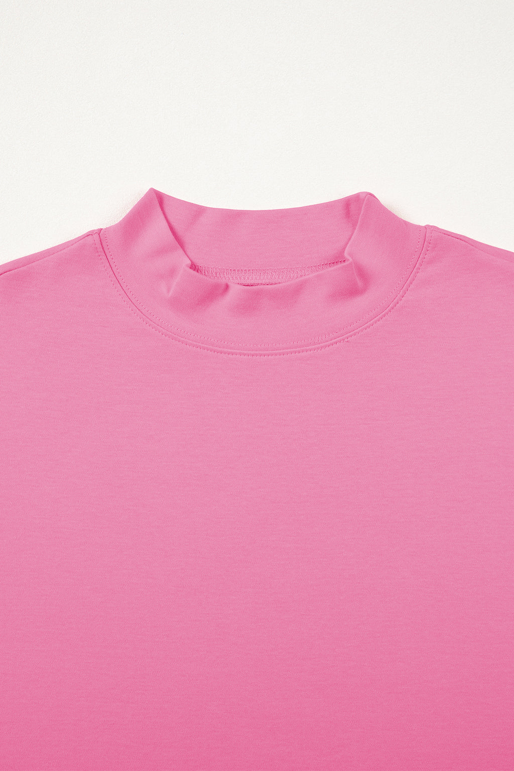 Sachet Pink Solid Color High Neck Oversize Tee