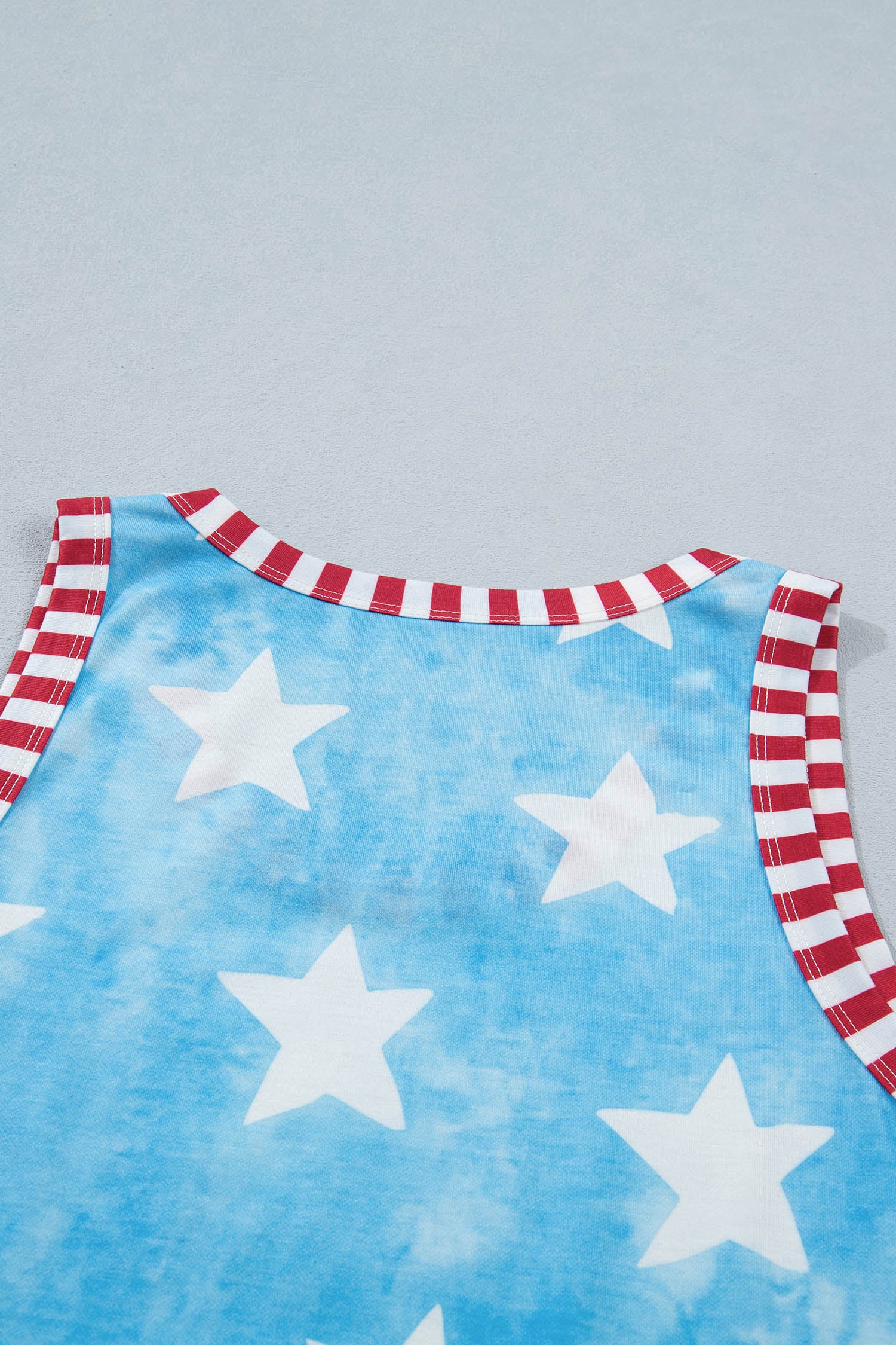 Sky Blue Tie Dye Star Tank Top