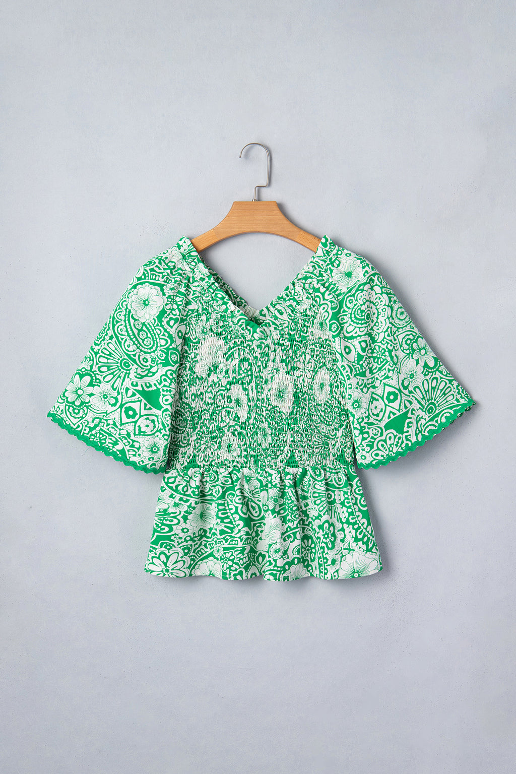 Green Flirty Floral Blouse