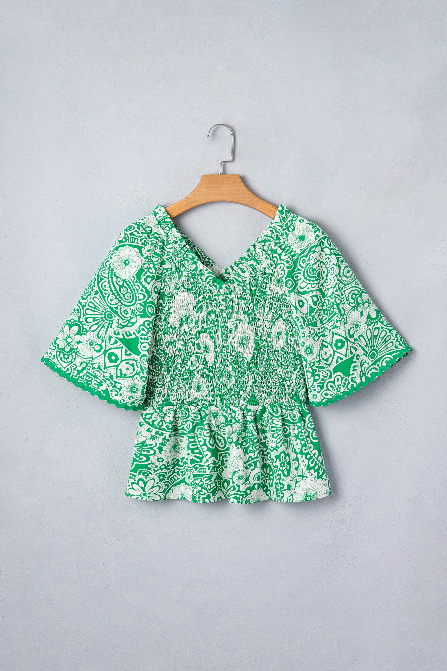 Green Flirty Floral Blouse