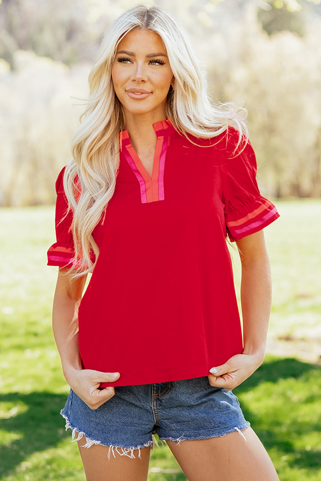 Rosé Darling Ruffle Top