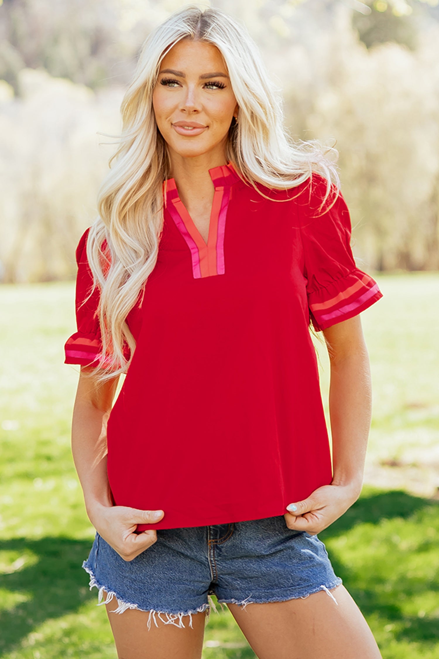 Rosé Darling Ruffle Top
