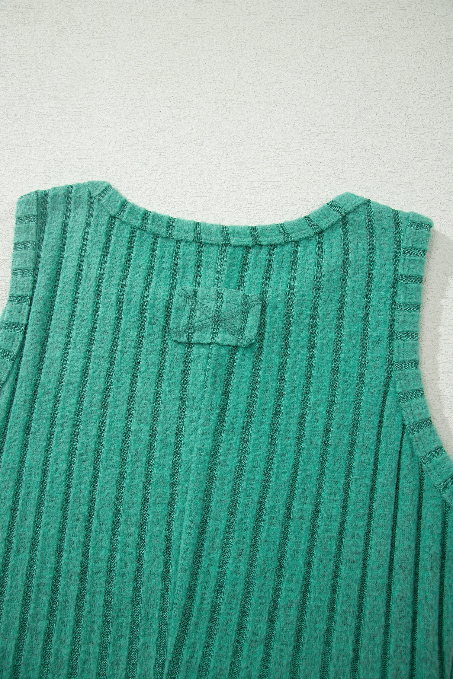 Sea Green Slim Ribbed Mineral Wash Tank Top