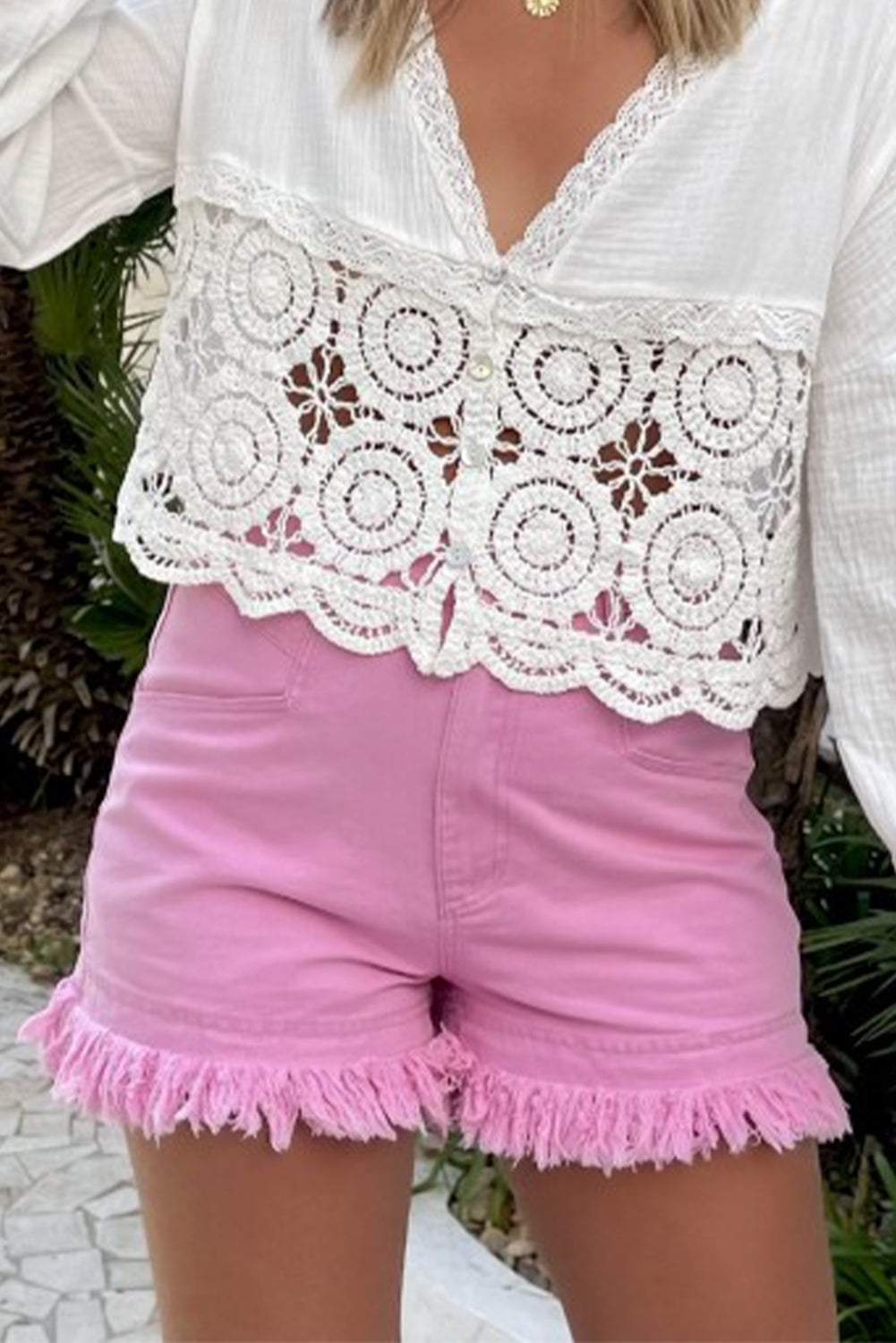 Pink Denim Shorts
