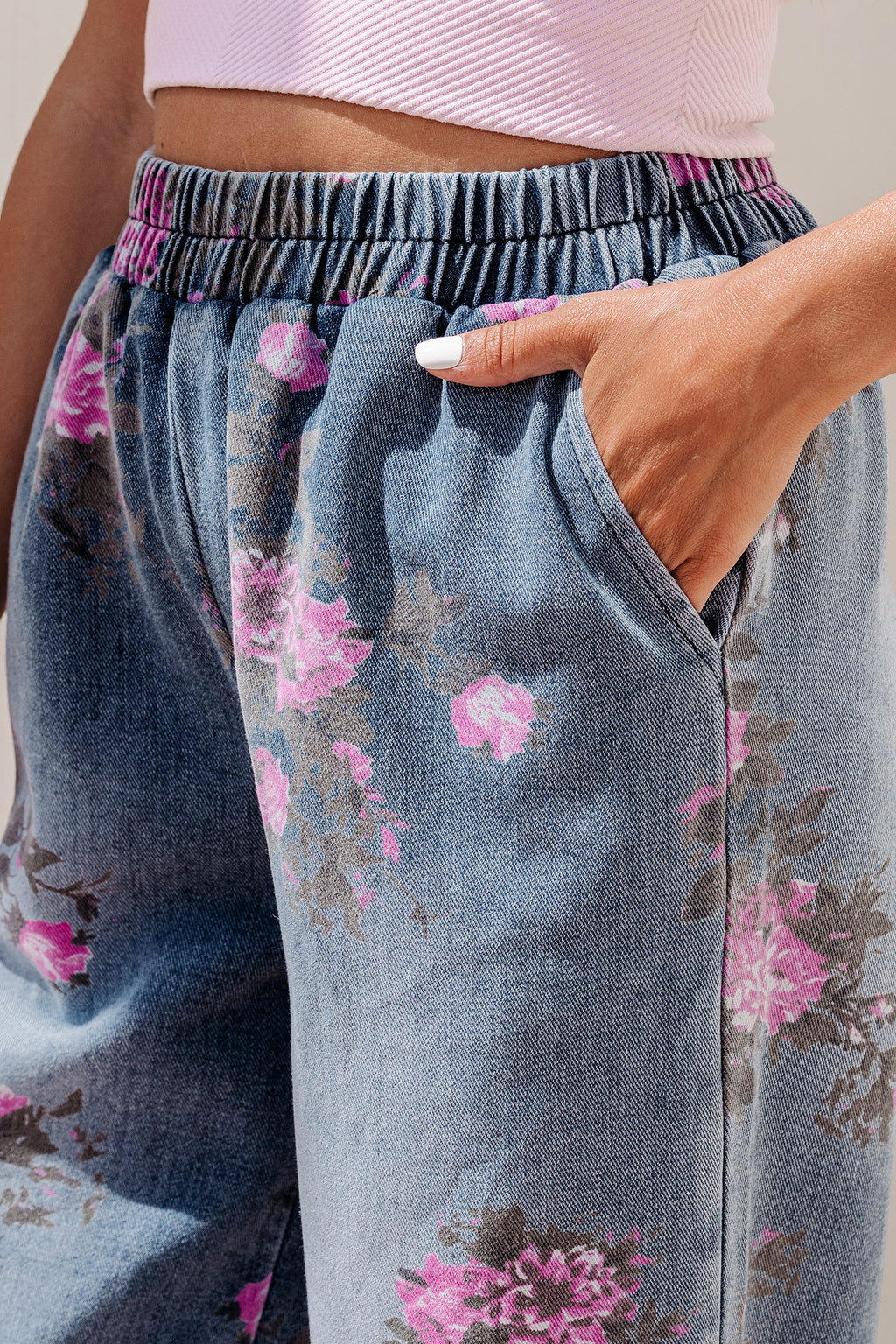 Floral Print Casual Jeans