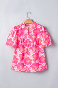 Pink Summer Floral Blouse