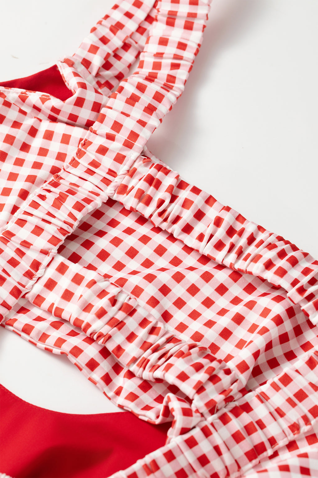 White Faux Two Piece Gingham Contrast Patchwork Loose Mini Dress