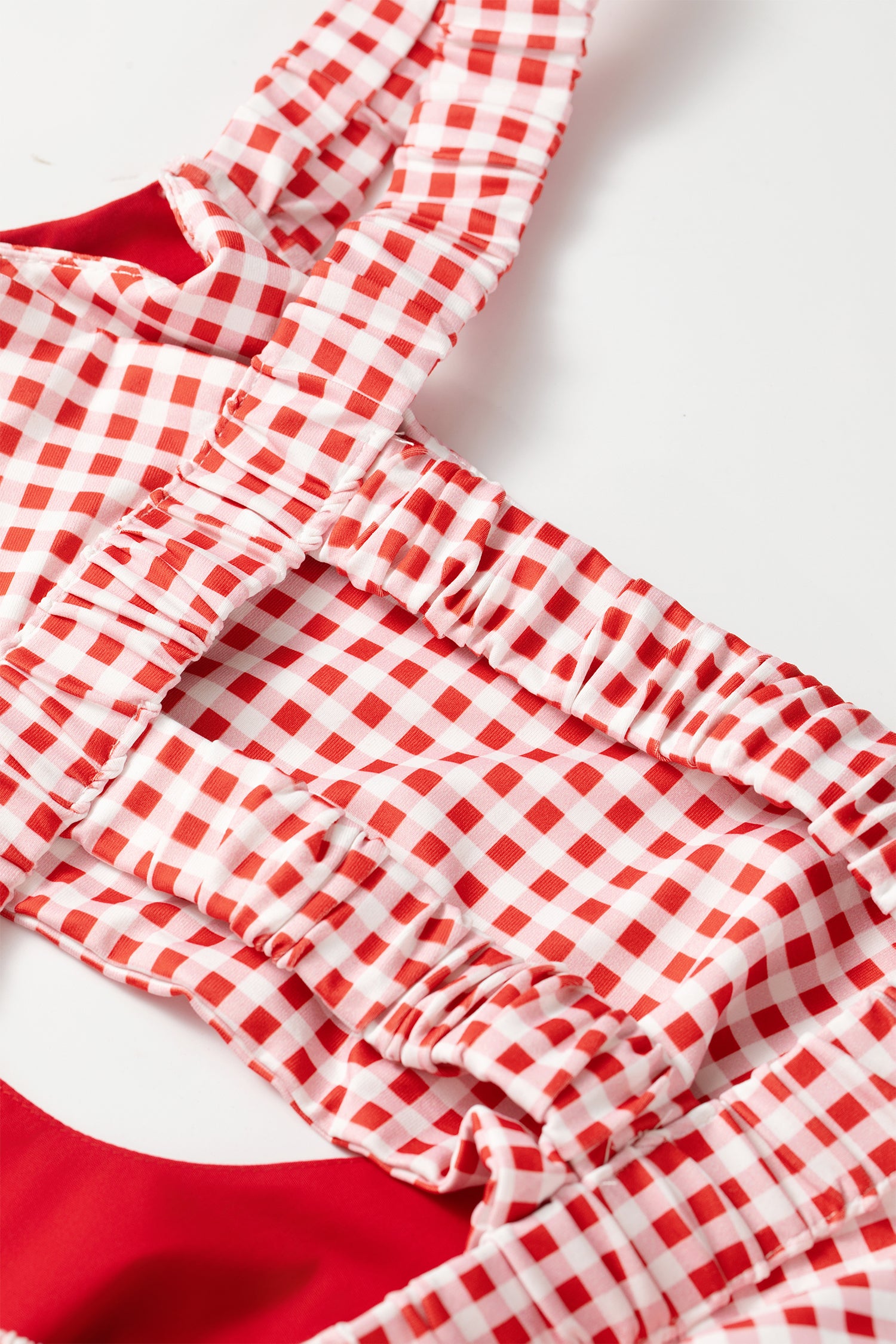 White Faux Two Piece Gingham Contrast Patchwork Loose Mini Dress