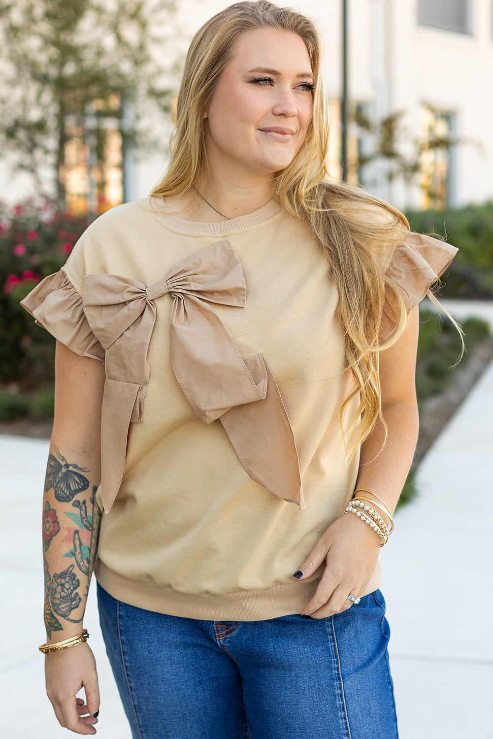 Lux Creamy Bows Top
