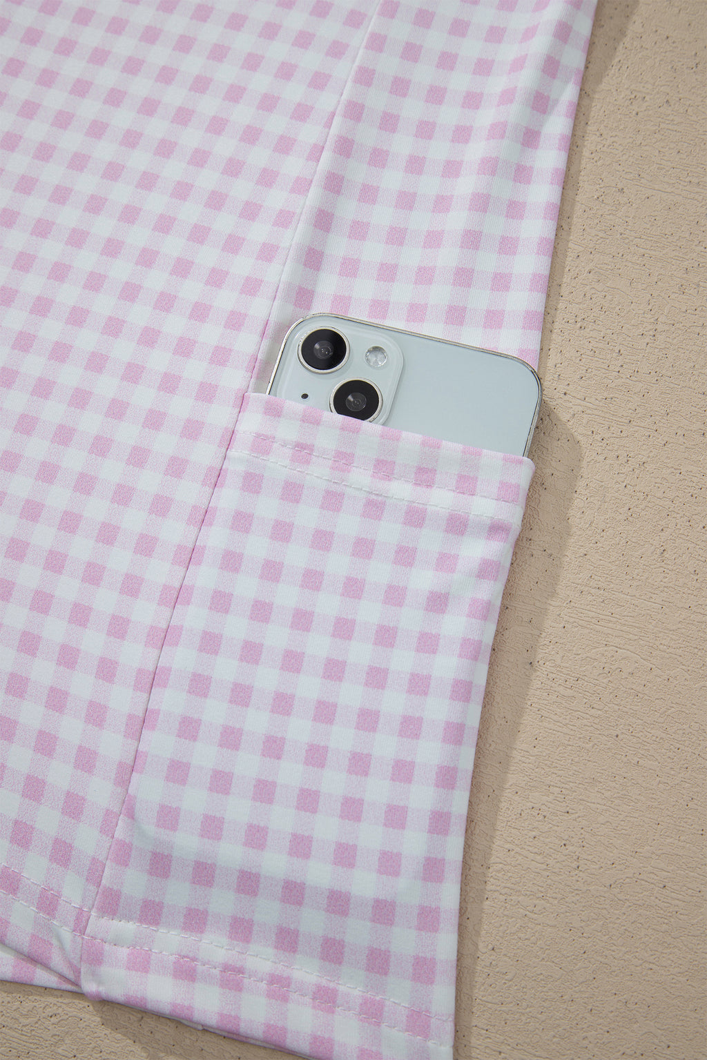 White Faux Two Piece Gingham Contrast Patchwork Loose Mini Dress