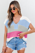 Soft Blue V Neck Sweater Shirt