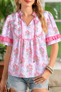 Blooming Floral Bow Blouse