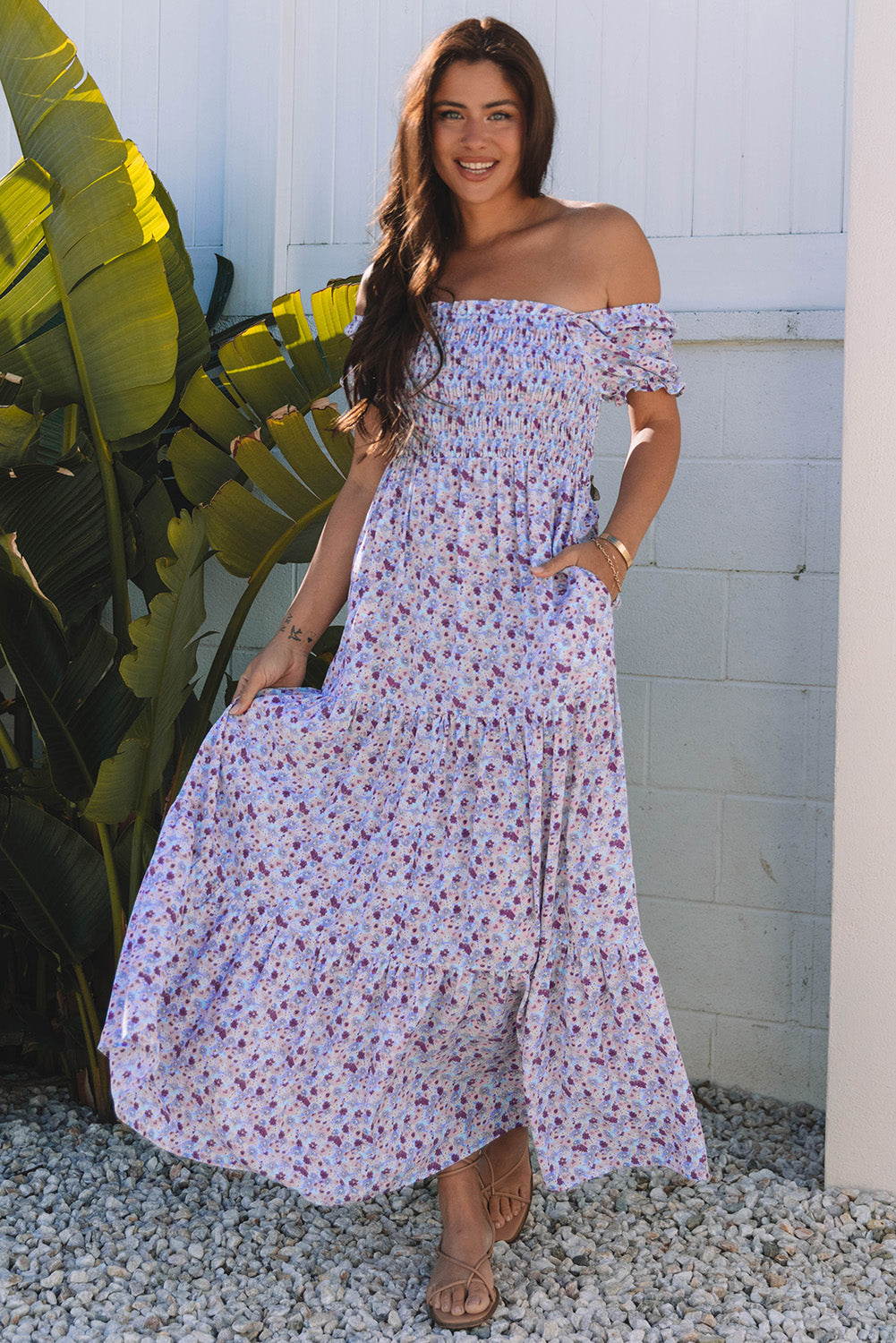 Violet Floral Maxi Dress