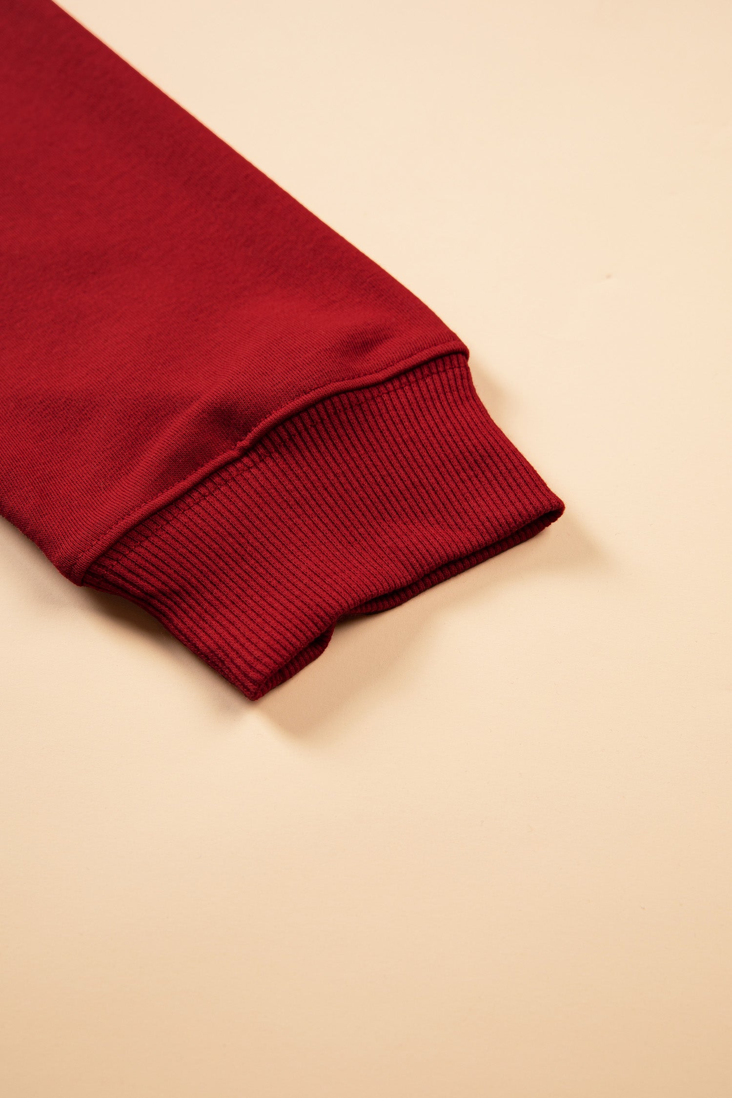 Racing Red Ribbed Detail Drop Shoulder Cutout Back Sweatshirt