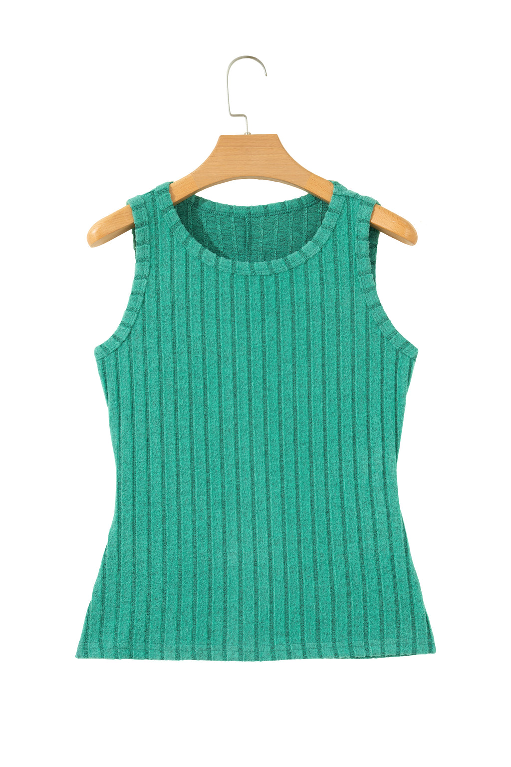 Sea Green Slim Ribbed Mineral Wash Tank Top